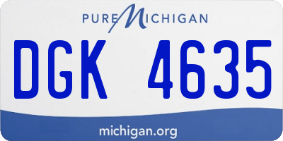 MI license plate DGK4635