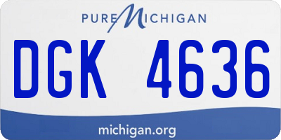 MI license plate DGK4636