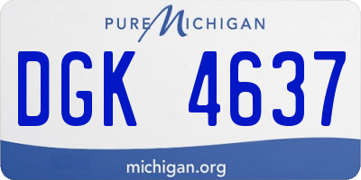 MI license plate DGK4637