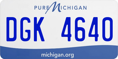 MI license plate DGK4640