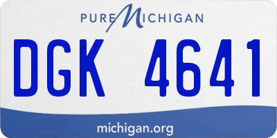 MI license plate DGK4641