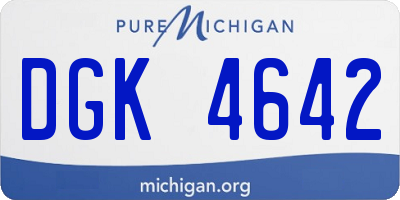 MI license plate DGK4642