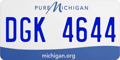 MI license plate DGK4644