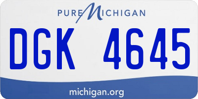 MI license plate DGK4645