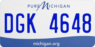 MI license plate DGK4648