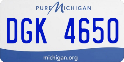 MI license plate DGK4650