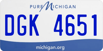 MI license plate DGK4651