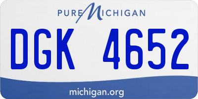 MI license plate DGK4652