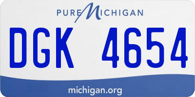 MI license plate DGK4654
