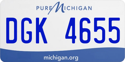 MI license plate DGK4655