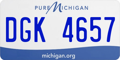 MI license plate DGK4657