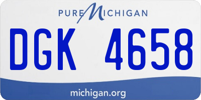 MI license plate DGK4658