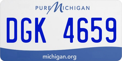 MI license plate DGK4659