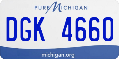 MI license plate DGK4660