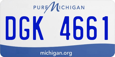 MI license plate DGK4661