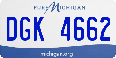 MI license plate DGK4662