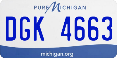 MI license plate DGK4663