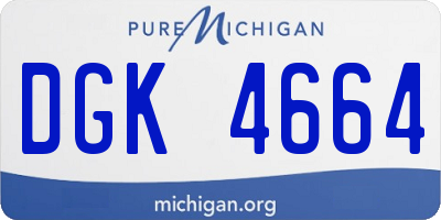 MI license plate DGK4664
