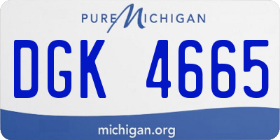 MI license plate DGK4665