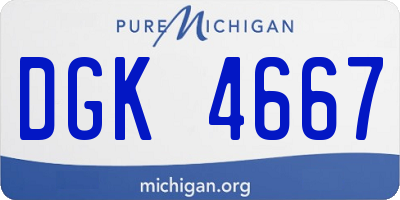 MI license plate DGK4667