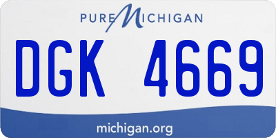 MI license plate DGK4669