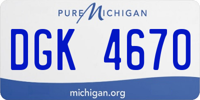 MI license plate DGK4670