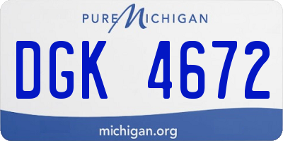 MI license plate DGK4672