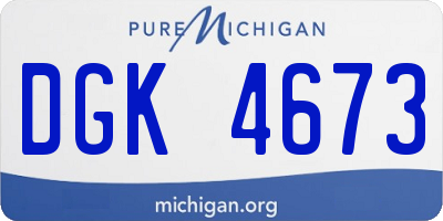 MI license plate DGK4673