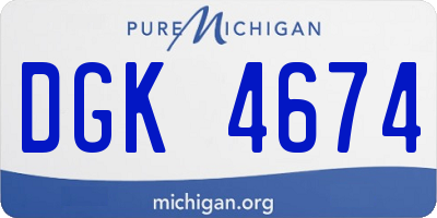 MI license plate DGK4674