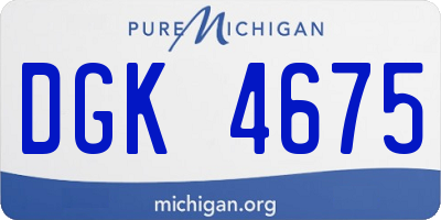 MI license plate DGK4675