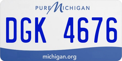 MI license plate DGK4676
