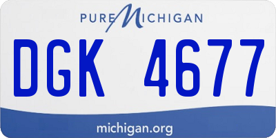 MI license plate DGK4677