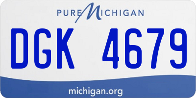 MI license plate DGK4679
