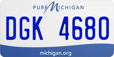 MI license plate DGK4680