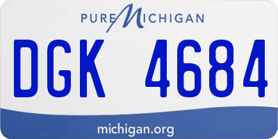 MI license plate DGK4684