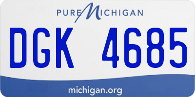 MI license plate DGK4685