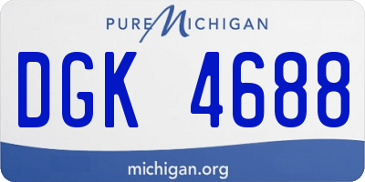 MI license plate DGK4688