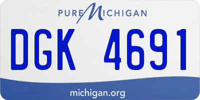 MI license plate DGK4691