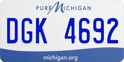 MI license plate DGK4692