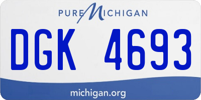 MI license plate DGK4693