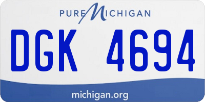 MI license plate DGK4694