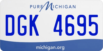 MI license plate DGK4695