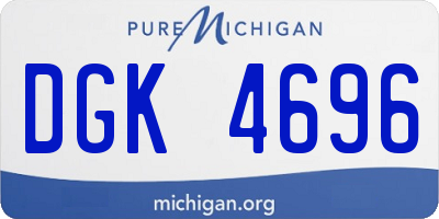 MI license plate DGK4696