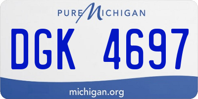 MI license plate DGK4697
