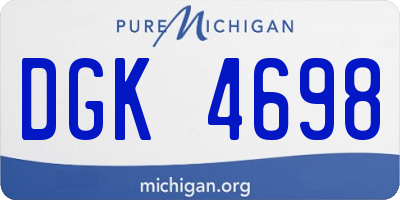 MI license plate DGK4698
