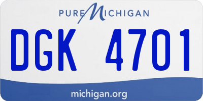 MI license plate DGK4701