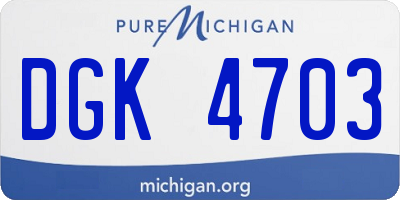 MI license plate DGK4703