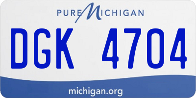 MI license plate DGK4704