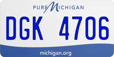 MI license plate DGK4706