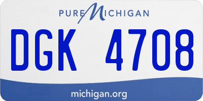 MI license plate DGK4708